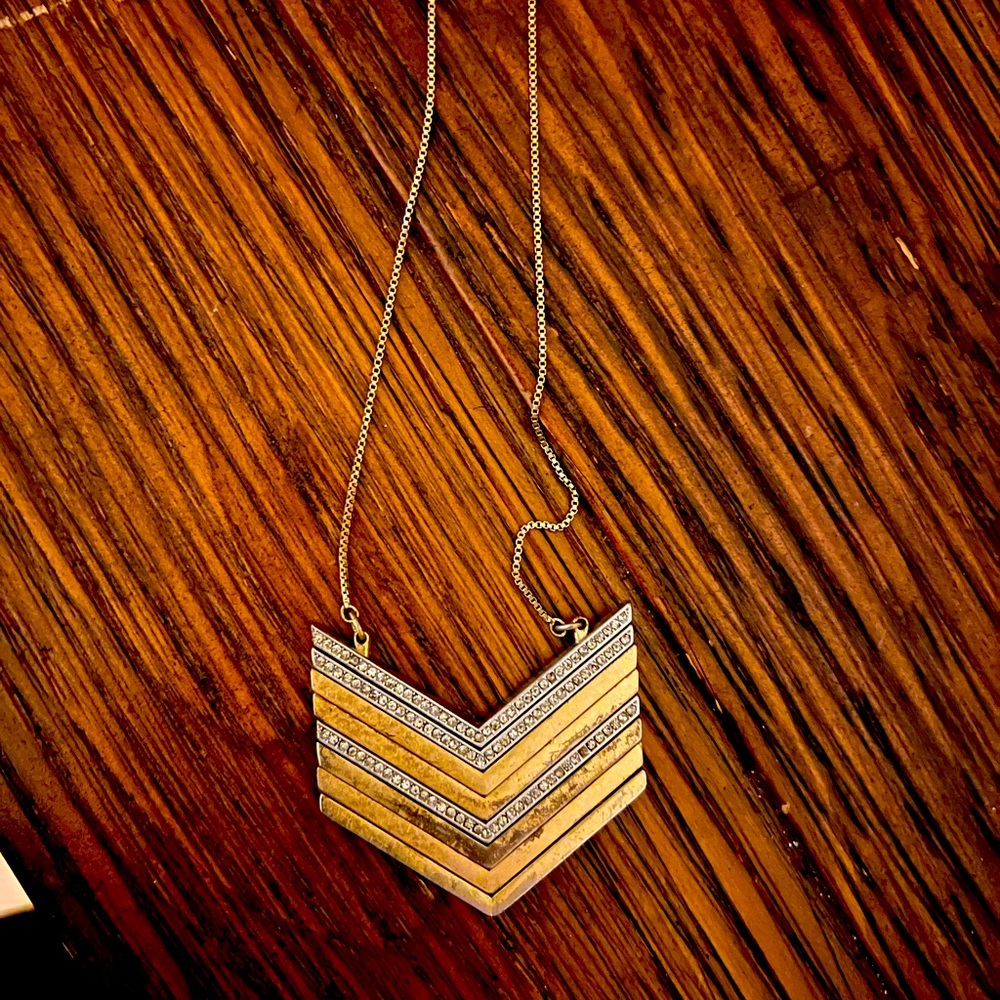 Madewell Arrowstack Necklace With Rhinestones (Re… - image 1